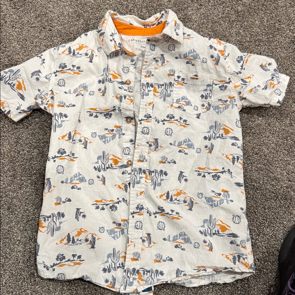 Caribbean Joe Kids' Orange and Blue Shirt